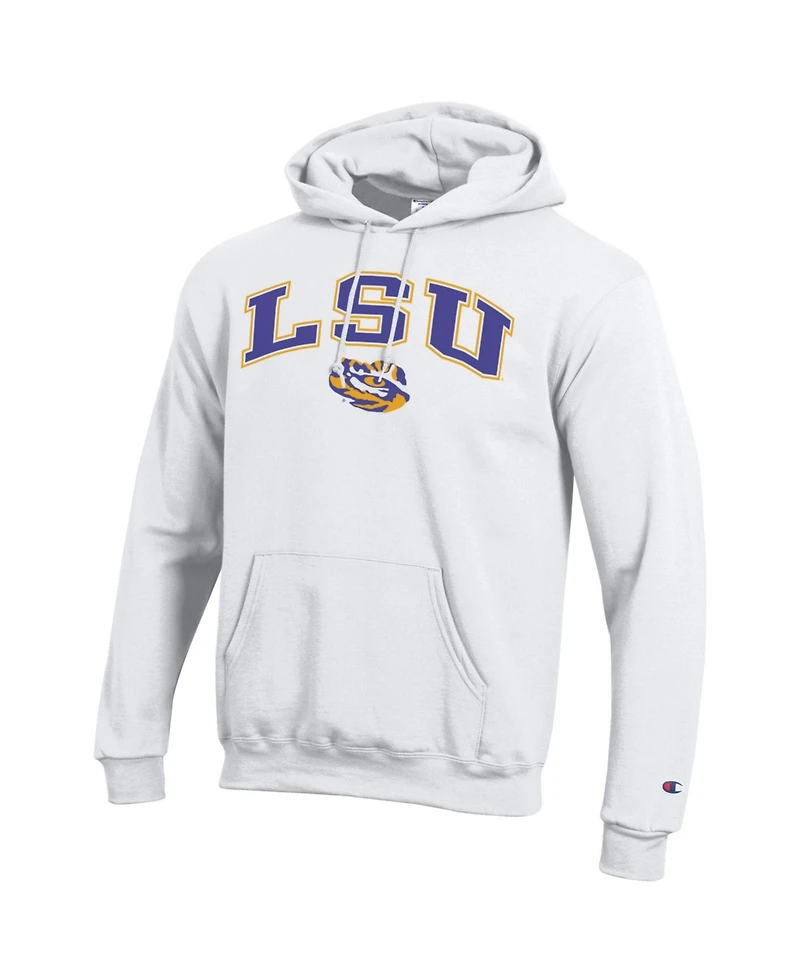 Champion Men's Lsu Tigers Arch Over Logo Fleece-lined Pullover Hoodie