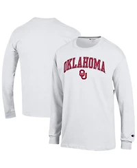 Champion Men's White Oklahoma Sooners Arch Over Logo Long Sleeve T-Shirt