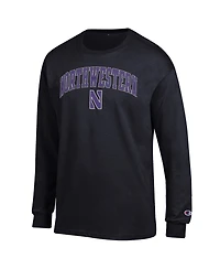 Champion Men's Black Northwestern Wildcats Arch Over Logo Long Sleeve T-Shirt