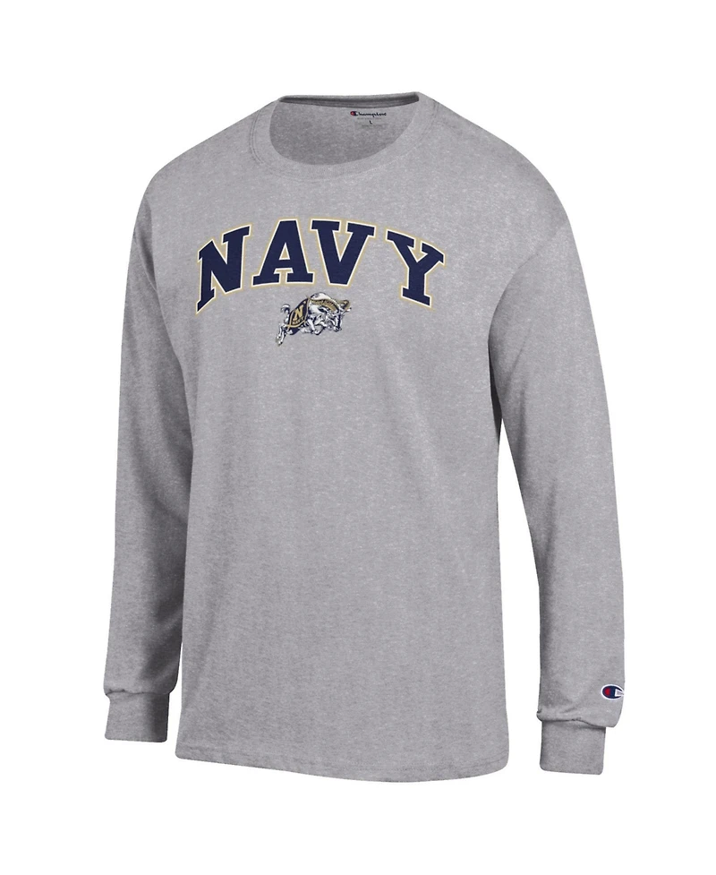 Champion Men's Navy Midshipmen Arch Over Logo Long-Sleeve T-Shirt
