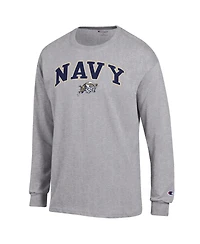 Champion Men's Navy Midshipmen Arch Over Logo Long-Sleeve T-Shirt