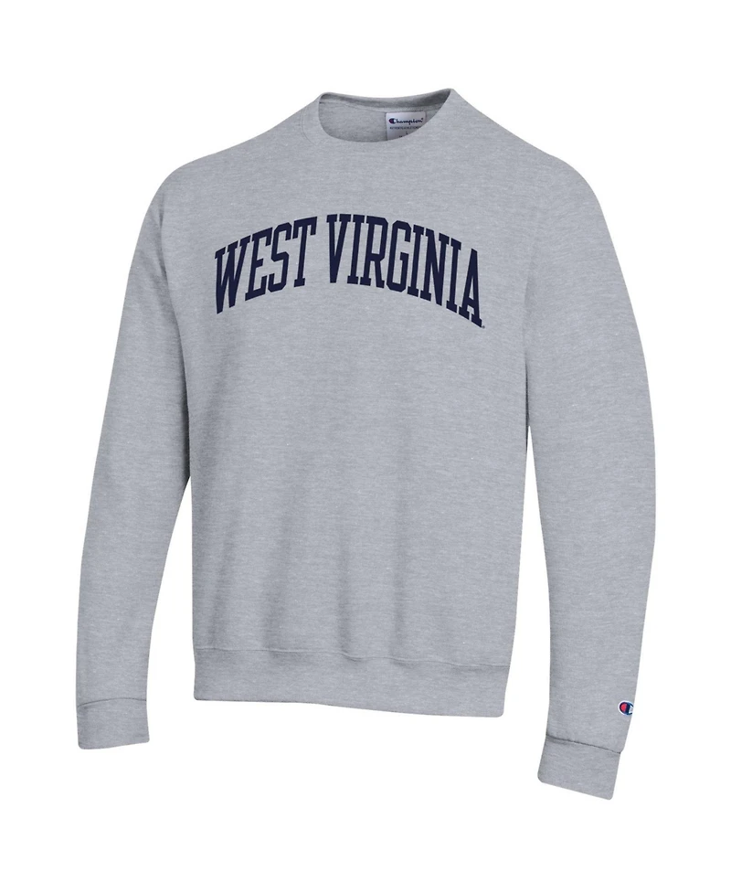 Champion Men's Heather Gray West Virginia Mountaineers Basic Arch Fleece Pullover Sweatshirt