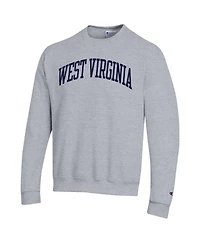 Champion Men's Heather Gray West Virginia Mountaineers Basic Arch Fleece Pullover Sweatshirt