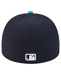 New Era Men's Navy/Teal Seattle Mariners Cartoon A-Frame 59FIFTY Fitted Hat