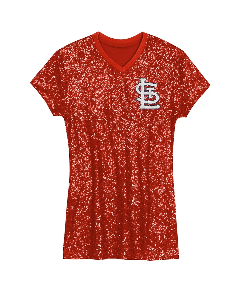 Outerstuff Girls Preschool Red St. Louis Cardinals Sequin V-Neck Dress