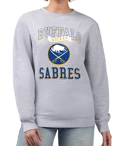 G-iii 4Her by Carl Banks Women's Buffalo Sabres Fleece Crew Neck Pullover Sweatshirt