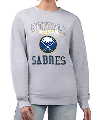 G-iii 4Her by Carl Banks Women's Buffalo Sabres Fleece Crew Neck Pullover Sweatshirt