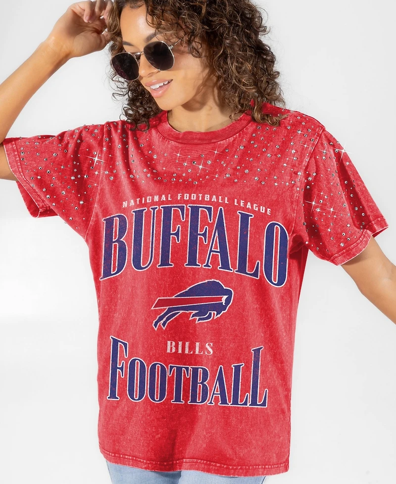 Gameday Couture Women's Buffalo Bills Sparkle Score Washed Micro Rhinestone T-Shirt