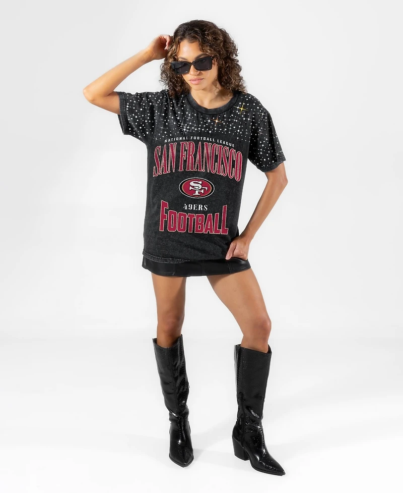 Gameday Couture Women's San Francisco 49ers the Zone Micro Rhinestone T-Shirt