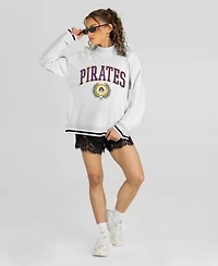 Gameday Couture Women's Ecu Pirates Rally Point Mock Neck Relaxed-Fit Striped Sweatshirt