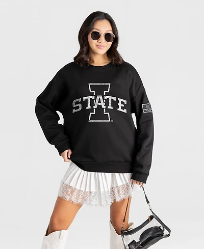 Gameday Couture Women's Iowa State Cyclones Bold Move Black Label Oversized Drop-Shoulder Sweatshirt