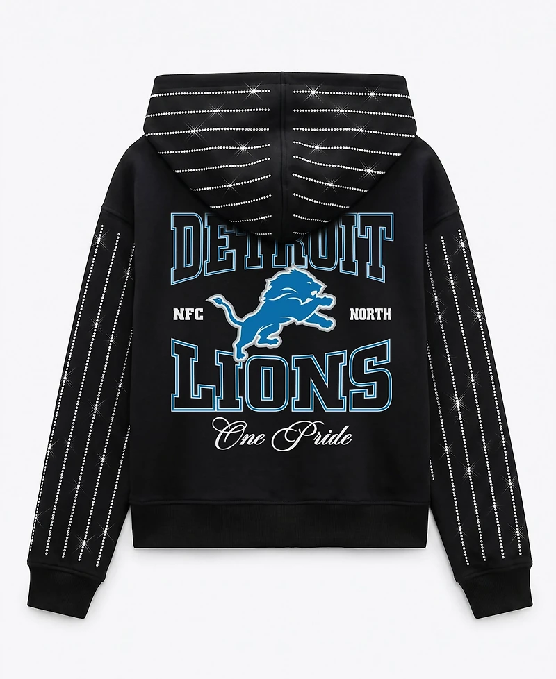 Gameday Couture Women's Detroit Lions Eyes On The Prize Mid-Crop Full-Zip Hoodie