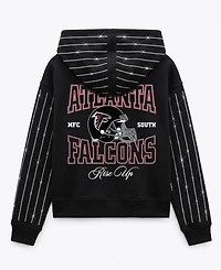 Gameday Couture Women's Atlanta Falcons Eyes on the Prize Full-Zip Dropped-Shoulder Cropped Hoodie