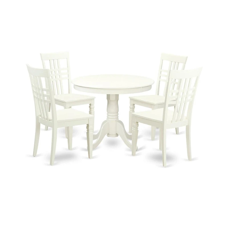 East West Furniture 5 Piece set with a Table and 4 Wood Kitchen Chairs