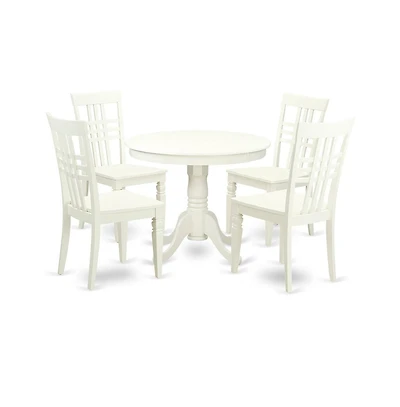 East West Furniture 5 Piece set with a Table and 4 Wood Kitchen Chairs
