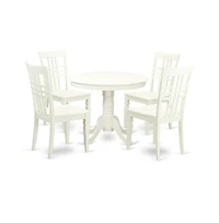 East West Furniture 5 Piece set with a Table and 4 Wood Kitchen Chairs