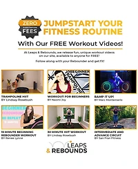 Leaps and Rebounds 40" Mini Fitness Trampoline and Rebounder Gym Equipment, Orange