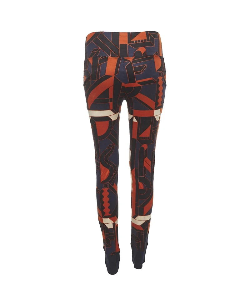 Pre-Owned Hermes Women's Typographic Print Silk Jersey Knit Leggings