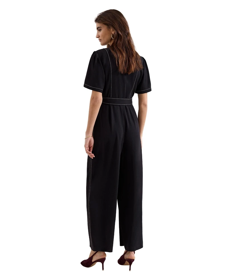 Phase Eight Women's Alix Contrast Stitch Zip Jumpsuit