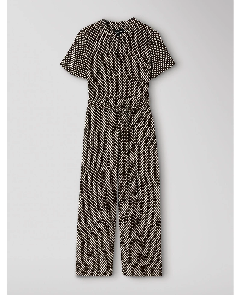 Whistles Women's Short Sleeve Wide Leg Jumpsuit
