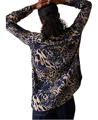 Whistles Women's Patchwork Leopard Print Shirt