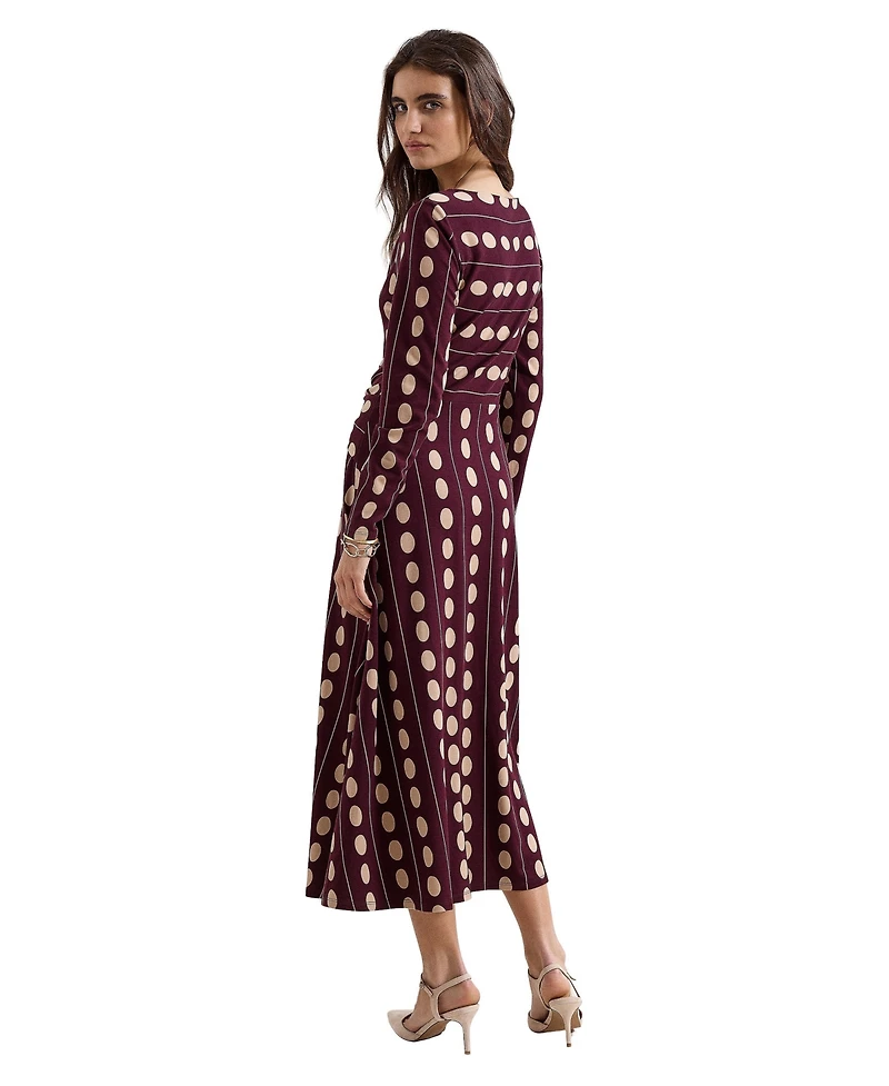Phase Eight Women's Eugenie Spot Knot-Waist Midi Dress