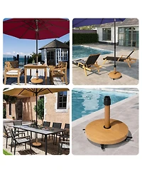 Pellebant 55lbs Round Concrete Market Umbrella Base With Wheels