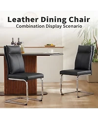 Slickblue Modern Dining Chair Set of 2 with Soft Cushion Backrest and Legs