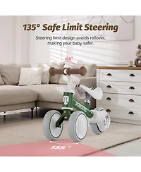 Allobebe Baby Balance Bike for Ages 1-3, 3-Wheel Ride-On with Adjustable Seat and Silent Wheels