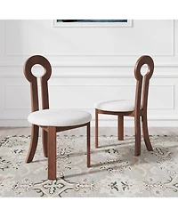 Decksplore Upholstered Sherpa Dining Chairs Mid Century Wooden Frame with Walnut Legs Ideal for Kitchen Room Use