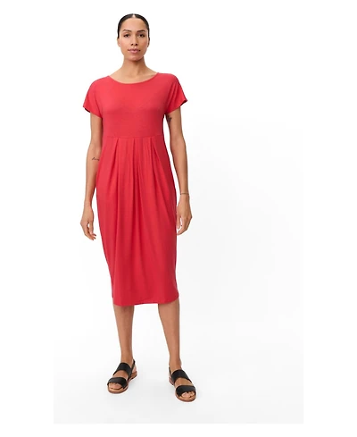 Masai Copenhagen Women's A-Line Gathered-Waist Short-Sleeve Midi Dress