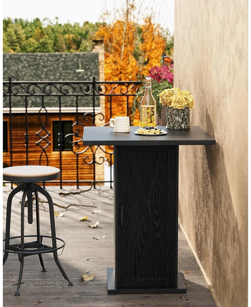 Tribesigns Bar Table, 39.4" H Square High Top Pub Table