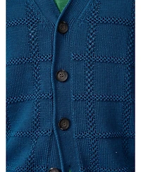 Aubin Men's Rainham Checked V-Neck Regular-Fit Cardigan