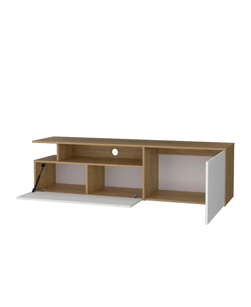 Fm Furniture Dilkon Tv Stand with Drop-Down Door, Hinged Door, Open Shelves,Cable Management