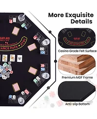 Gymax 8-Player Portable Poker Table Top Cup Holders and Chip Trays Carrying Bag