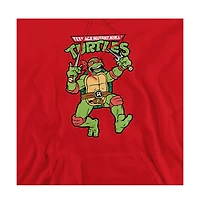Teenage Mutant Ninja Turtles Men's Retro Raph Graphic Kangaroo Pocket Cotton-Polyester Blend Hoodie