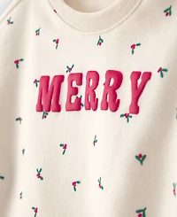 Carter's Baby Girls' Merry Fleece Top and Pants, 2-Piece Set