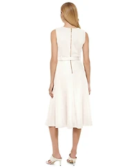 Calvin Klein Women's Crewneck Sleeveless A-Line Suede Dress
