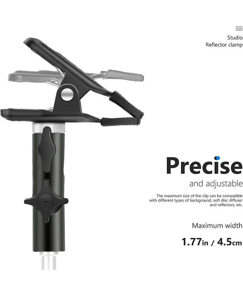 Neewer 3 Pcs Photo Studio Heavy Duty Metal Clamp Holder with 5/8" Light Stand Attachment for Reflector