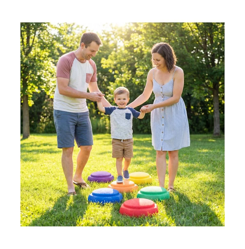 Slickblue 6-Piece Kids Balance Stepping Stones for Sensory Play, Ages 3+