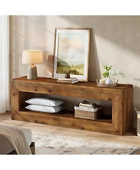 Tribesigns 47" Solid Wood Tv Stand for Tvs, Farmhouse TV Console with Storage, Low Media Console Television Stands for Living Room, Bedroom