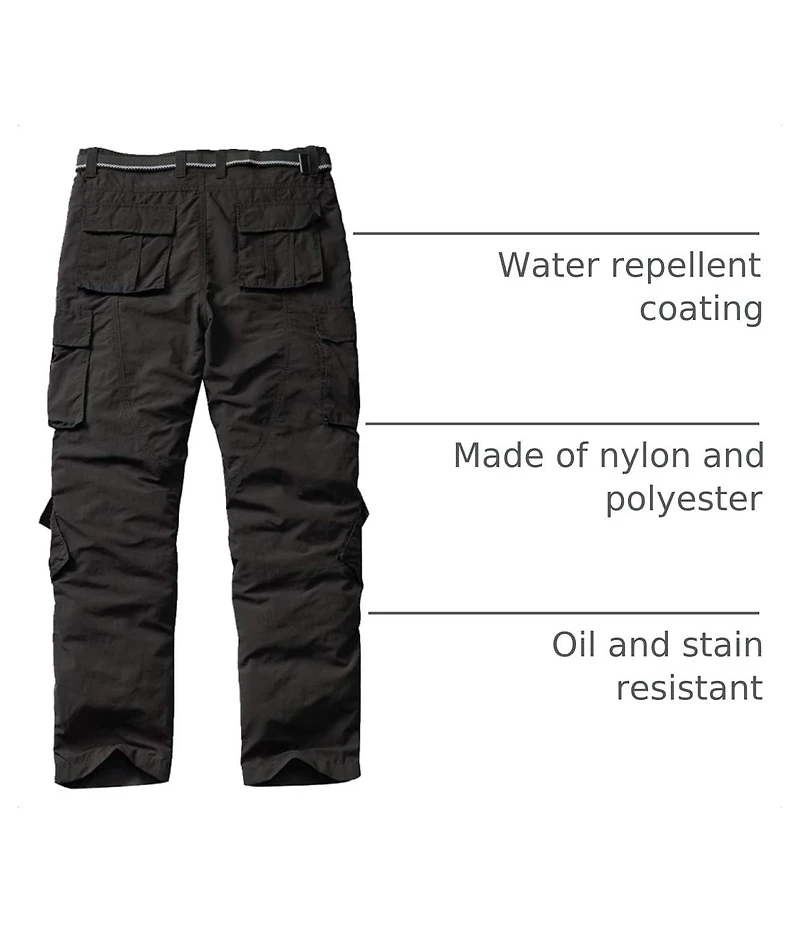 Piscifun Men's Hiking Cargo Pants Outdoor Casual Stretchy Upf 50 Water Resistant 8 Pockets