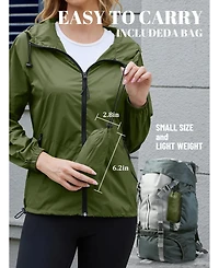 Piscifun Women's Lightweight Packable Waterproof Rain Jacket