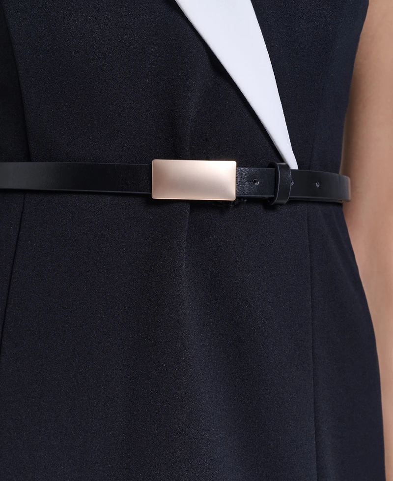 Calvin Klein Women's V-Neck Sleeveless Sheath Dress