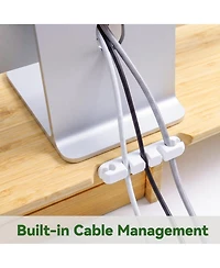 Danrong 39.3 Inch Dual Monitor Stand with Drawers Cable Management for Home Office