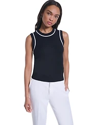 Karl Lagerfeld Paris Women's Contrast-Trim Sleeveless Sweater