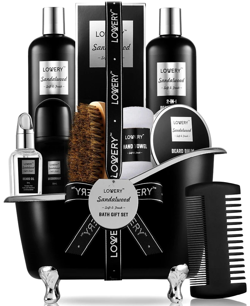 Lovery Men's 10-Pc. Sandalwood Self-Care Grooming Gift Set