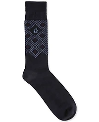 Perry Ellis Portfolio Men's Bamboo-Blend Geometric Argyle Crew Socks