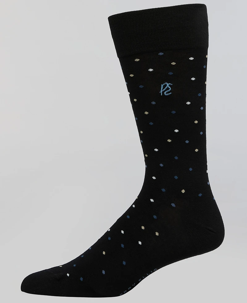 Perry Ellis Portfolio Men's Modern Dot Logo Crew Socks