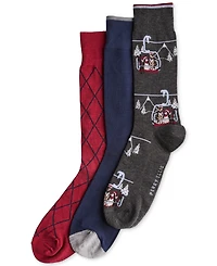 Perry Ellis Portfolio Men's Crew Dogs Ski Socks, 3-Pack